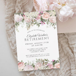 Feminin Rosa ros Blommigt Pension Firande Inbjudningar