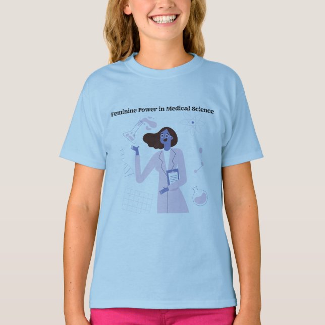 Feminin styrka i medicinska vetenskapsdesign t shirt (Framsida)