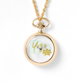 *~* Feminin Trendig Guld Glitter Yoga Lotus Armbandsur