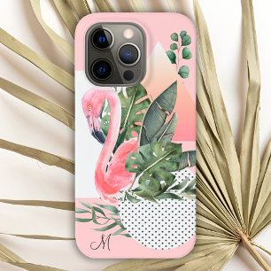 Feminin Tropical Flamingo med Monogram