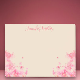 Feminin vid namn: vattenfärg Sakura japanese-blomm Post-it Block
