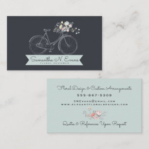 Feminin Vintage Cykel Modern Sketch Visitkort