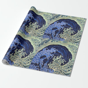 Feminin Wave Japansk Vintage Katsushika Hokusai Presentpapper