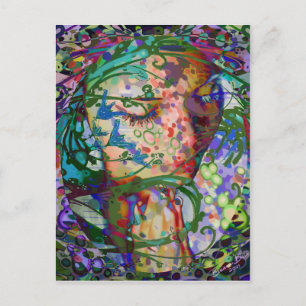 Feminina blommor Praying Woman Flourish Vykort