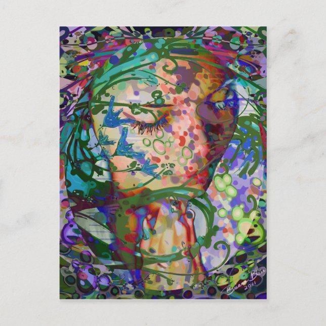 Feminina blommor Praying Woman Flourish Vykort (Framsida)