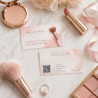 Feminina Blush Rose Gold Beauty Salon Belöningar Lojalitetskort