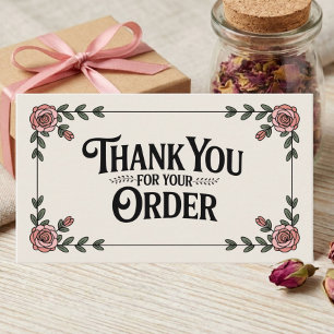 Feminina Eleganta Blommiga Tacksamhetskort för Små Visitkort