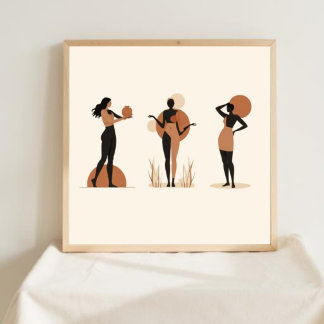 Feminina geometriska linje konstuppsättningar poster