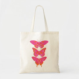 Feminina Rosa Fjäril Tote Tygkasse