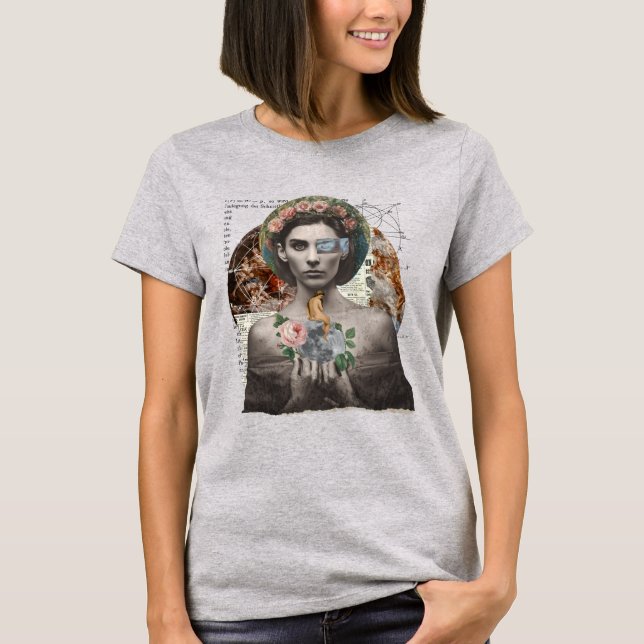 Feminine Beauty Collage T-Shirt (Framsida)