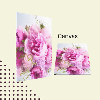 Feminine Bouquet Rosa Peonies Blommigt Canvastryck