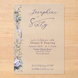 Feminine Dusty Blue Wildflower Sixtieth Birthday