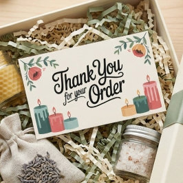 Feminine Elegant Small Business Thank You Visitkort