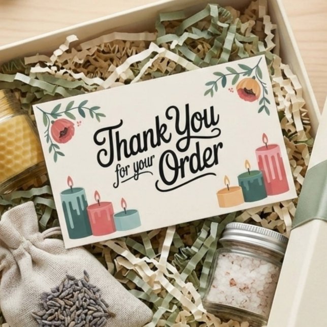 Feminine Elegant Small Business Thank You Visitkort (Skapare uppladdad)