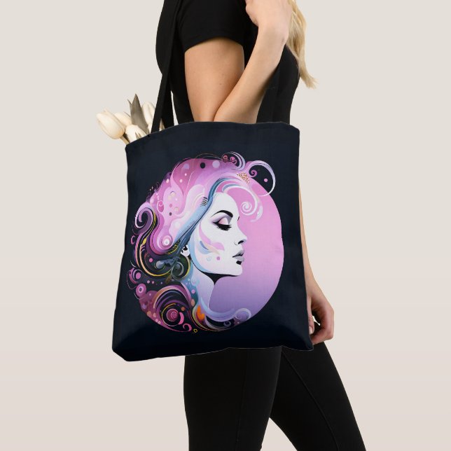"Feminine Flourish" Kvinnlig Skönhet      Tygkasse (Närbild)