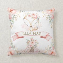 Feminine Fox  Blommigt Boho Woodland Nursery Kudde