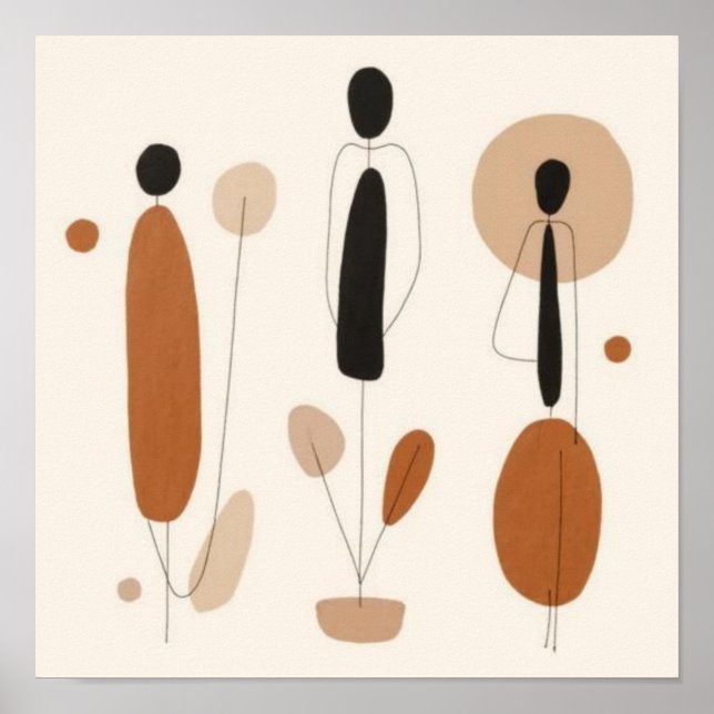 Feminine Geometric Line Art Set VI Poster (Framsidan)