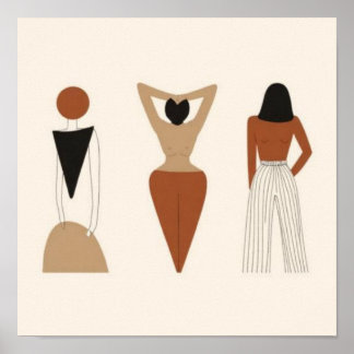 Feminine Geometric Line Art Set VII Poster