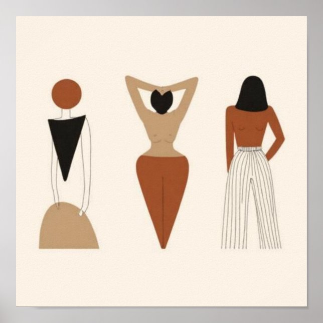 Feminine Geometric Line Art Set VII Poster (Framsidan)