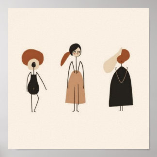 Feminine Geometric Line Art Set XI Poster