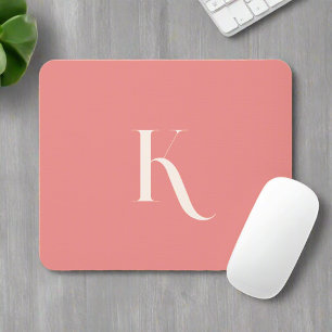 Feminine Girly Rosa Typografi Initial Namn Musmatta