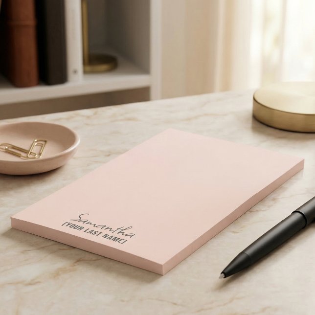 Feminine Minimalist Notepad | Rose Beige Post-it Block (Feminine Minimalist Notepad  Rose Beige)