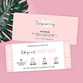 Feminine Modern Event Biljett Company Gift Voucher Inbjudningar