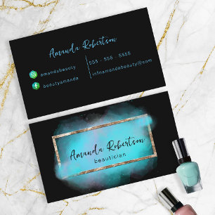 Feminine Modern Glam Artistic Beautician Visitkort