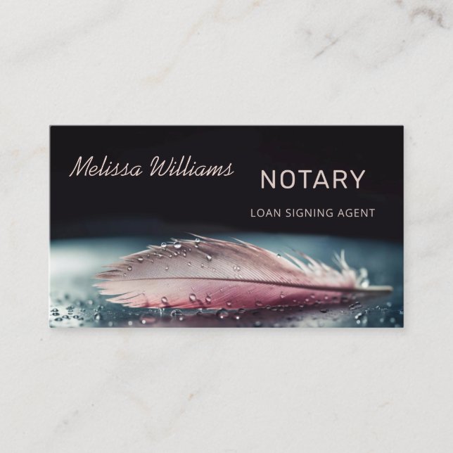 Feminine Notary Loan Signing Agent Visitkort (Framsida)
