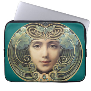 Feminine Nouveau Vintage Beauty Laptop Fodral