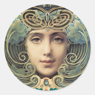 Feminine Nouveau Vintage Beauty Runt Klistermärke
