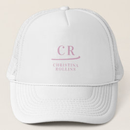Feminine Pink Monogram Name Golfer Keps