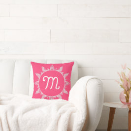Feminine Ro Rosa White Sunray Monogram Kudde