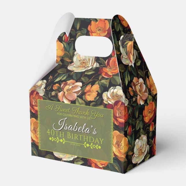 Feminine Rose Floral Birthday Celebration Presentaskar (Framsidan Sidan)