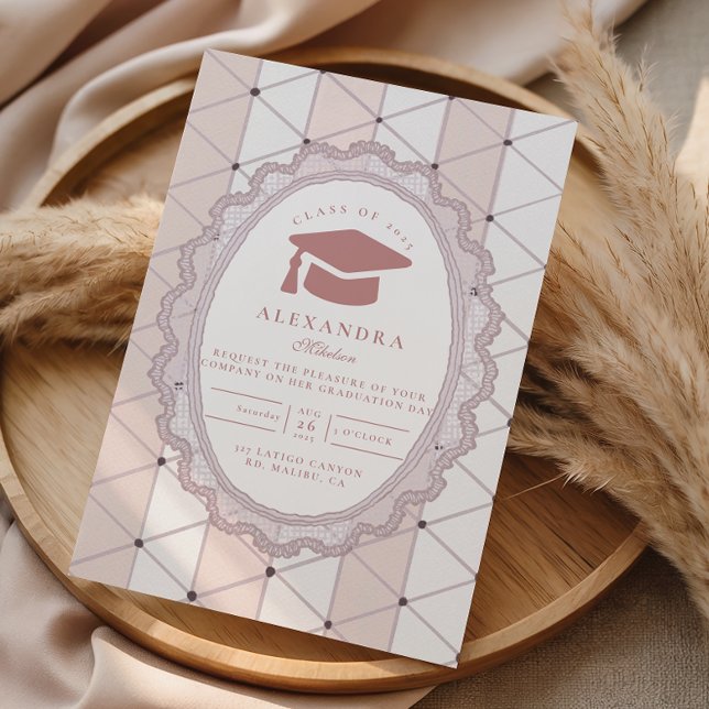 Feminine Scalloped Graduation Inbjudningar (Skapare uppladdad)