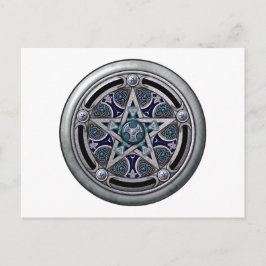 Feminine Silver Pagan Pentacle Vykort