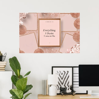 Feminine soft-life inspired vision board poster