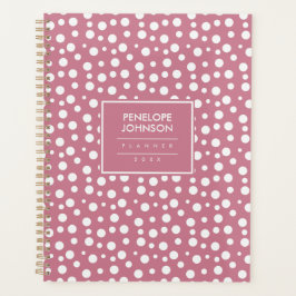Feminine White Blush Pink Polka Dot Pattern