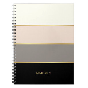 Feminine Wide Rand med ditt namn eller Monogram Anteckningsbok