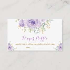Feminint Boho lila blommönster lila ros baby showe Tilläggskort