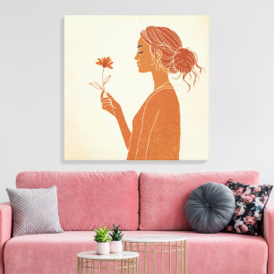 Feminint Boho-porträtt Canvastryck