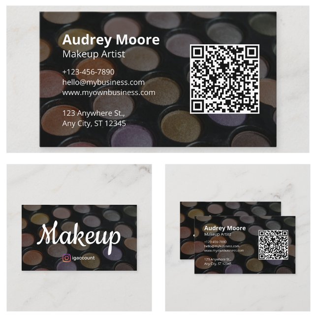 Feminint Design Minimalistisk Sminkör Visitkort (Girly Design Minimalist Makeup Artist Business Card
)