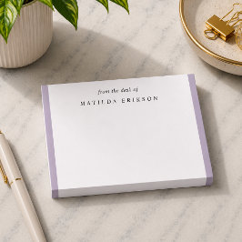 Feminint Elegant Chic Lila Lavendel Klistrig Post-it Block