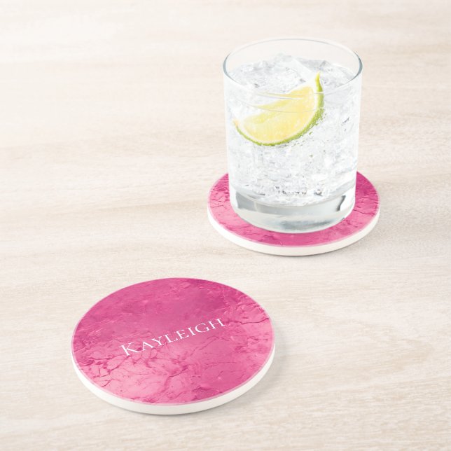 Feminint Glam Chic Rosa Födelsedag Underlägg (Sidan)