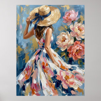 Feminint Impressionist Cottage-kärna  Poster