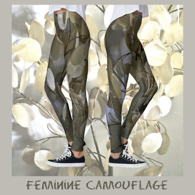 Feminint kamouflagegrått och grönt leggings (Skapare uppladdad)