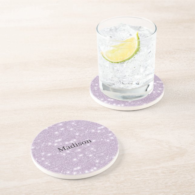 Feminint Lavendel Fals Glitter Glitter Underlägg (Sidan)