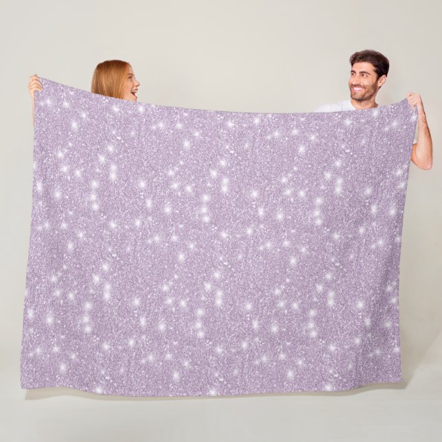 Feminint Lavendel Falskt Glitter Glans Fleecefilt (På plats)