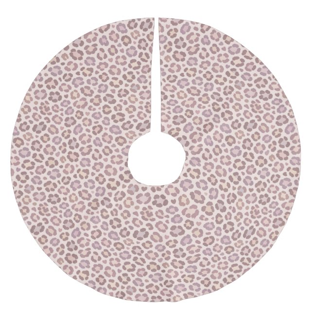 Feminint Leopardmönster Julgransmatta Borstad Polyester (Framsidan)