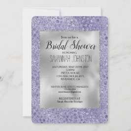 Feminint lila glitter glitter leopardmönster inbjudningar